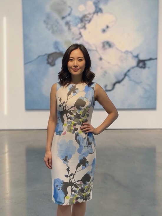 Dresses & Skirts - Floral Sleeveless Dress - Blue and White